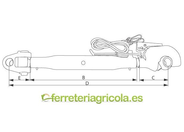 Tercer punto manual CAT 2/2 475-675mm GANCHO