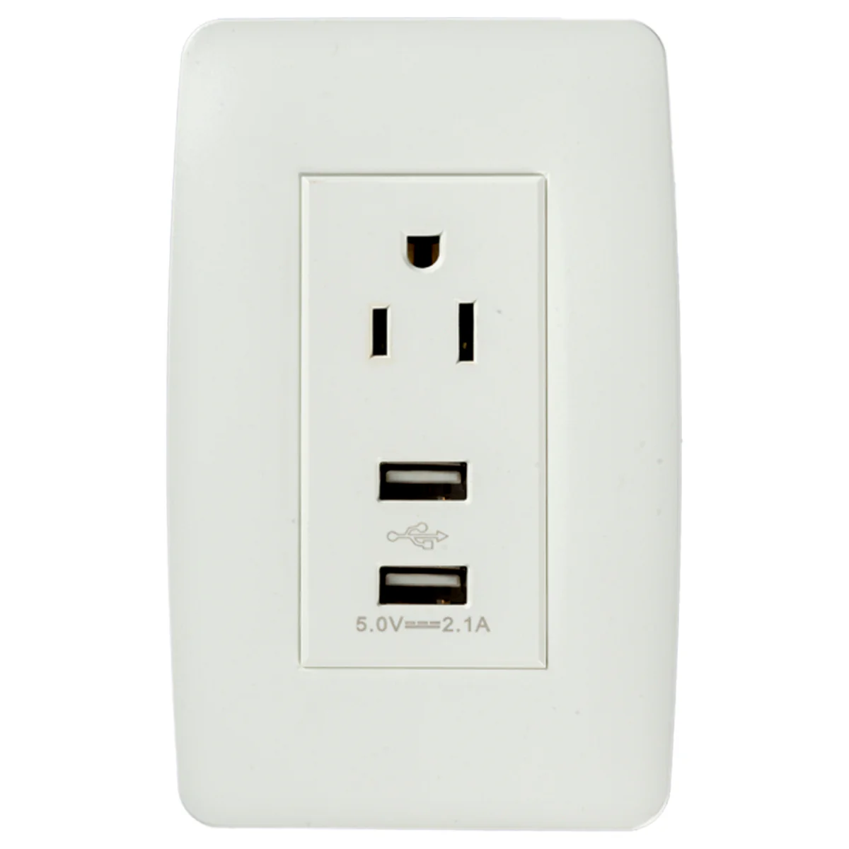 Tomacorriente Tekno Polarizado con 2 Puertos USB Blanco 15A 125V 118T