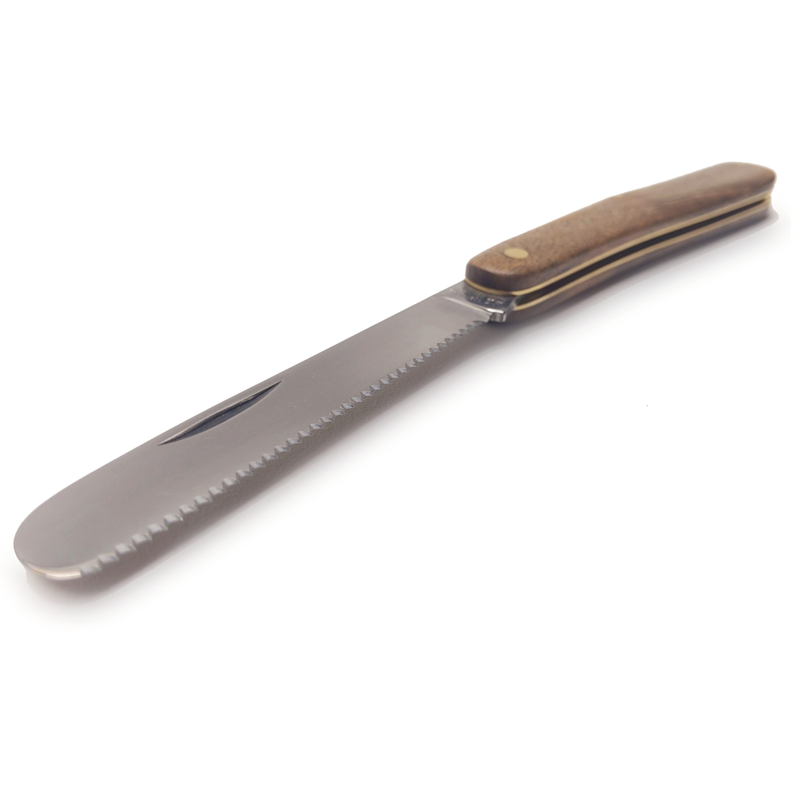 Navaja de bolsillo para fruta - Navaja de bolsillo filo dentado - 105mm nogal - Robert Klaas